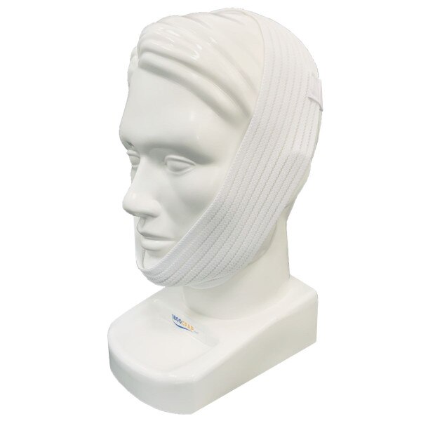 White Adjustable Chin Strap on Head